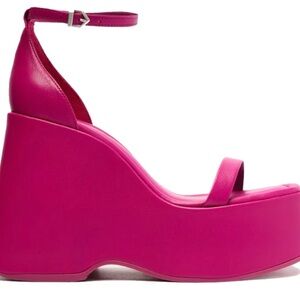 Sam Edelman Pink Platform Wedges with Chunky Sole